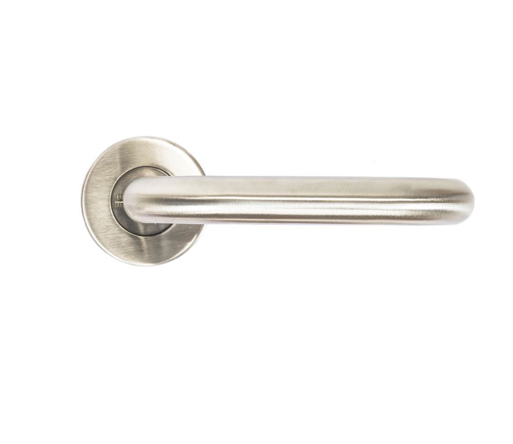 Image of Dorma Pure 8100 Lever on Rose Door Handles Pair Satin Aluminium 