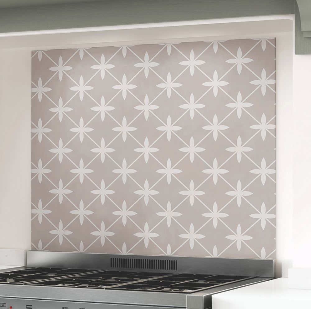 Image of Laura Ashley Wicker Dove Grey Self-Adhesive Glass Kitchen Splashback 900mm x 750mm x 6mm 