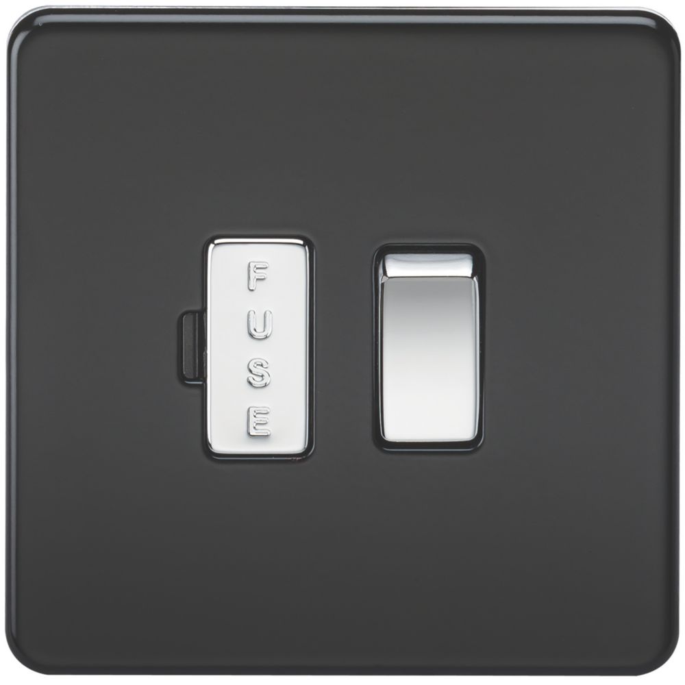 Image of Knightsbridge 13A Switched Fused Spur Matt Black 