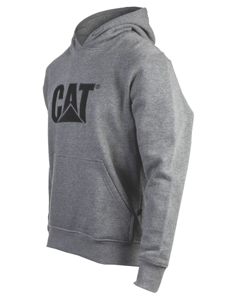 Image of CAT Trademark Hooded Sweatshirt Heather Grey Large 42-44" Chest 