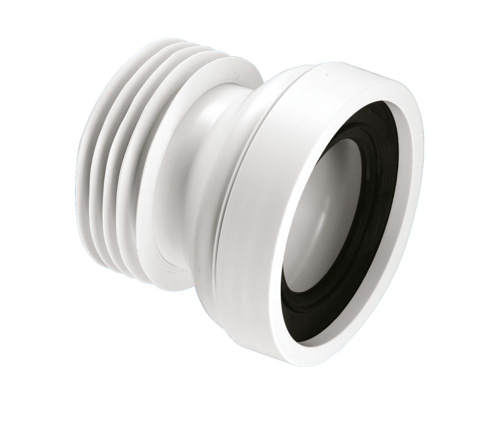 Image of McAlpine Rigid Straight WC Pan Connector White 120mm 