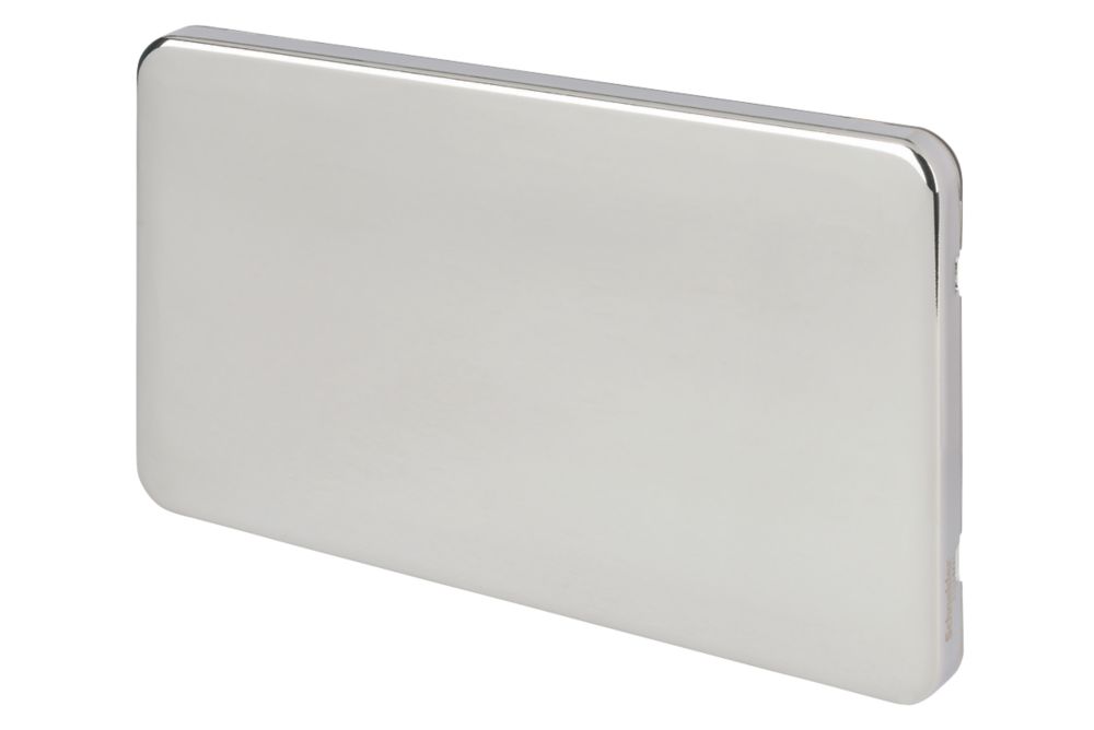 Image of Schneider Electric Lisse Deco 2-Gang Blanking Plate Polished Chrome 