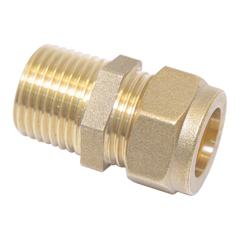 Image of Flomasta SFU_0324 Brass Compression Adapting Male Coupler 22mm x 3/4" 