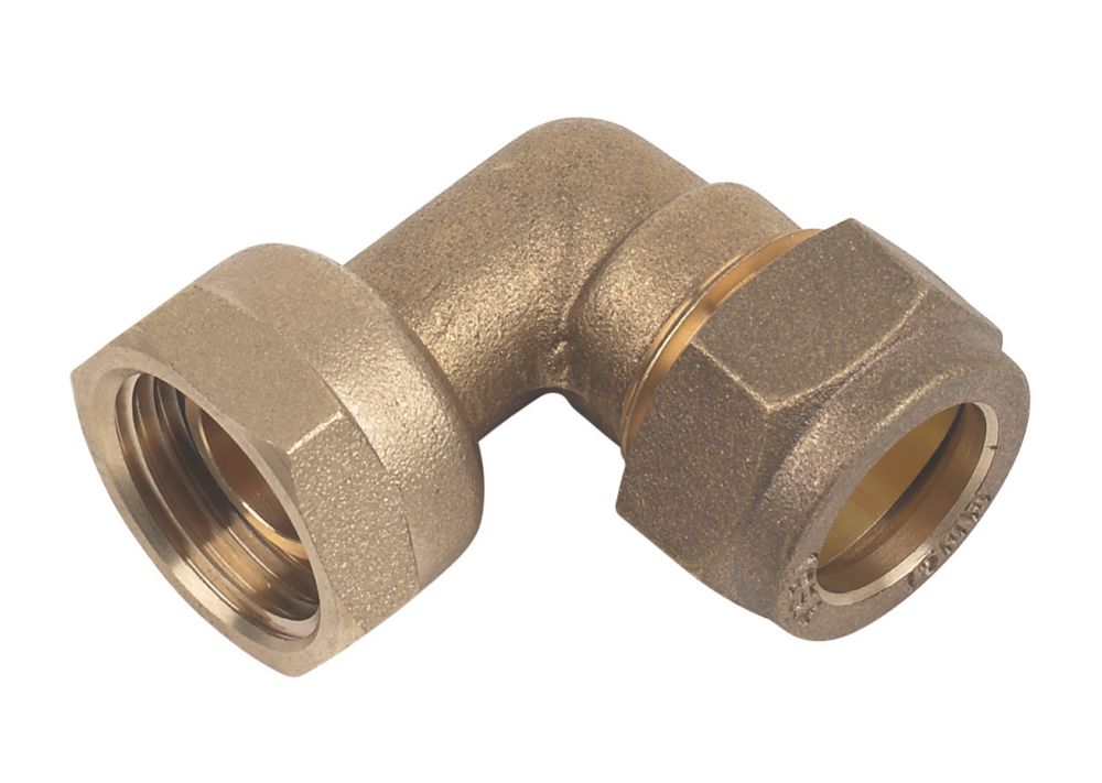 Image of Flomasta Compression Angled Tap Connector 15mm x 1/2" 