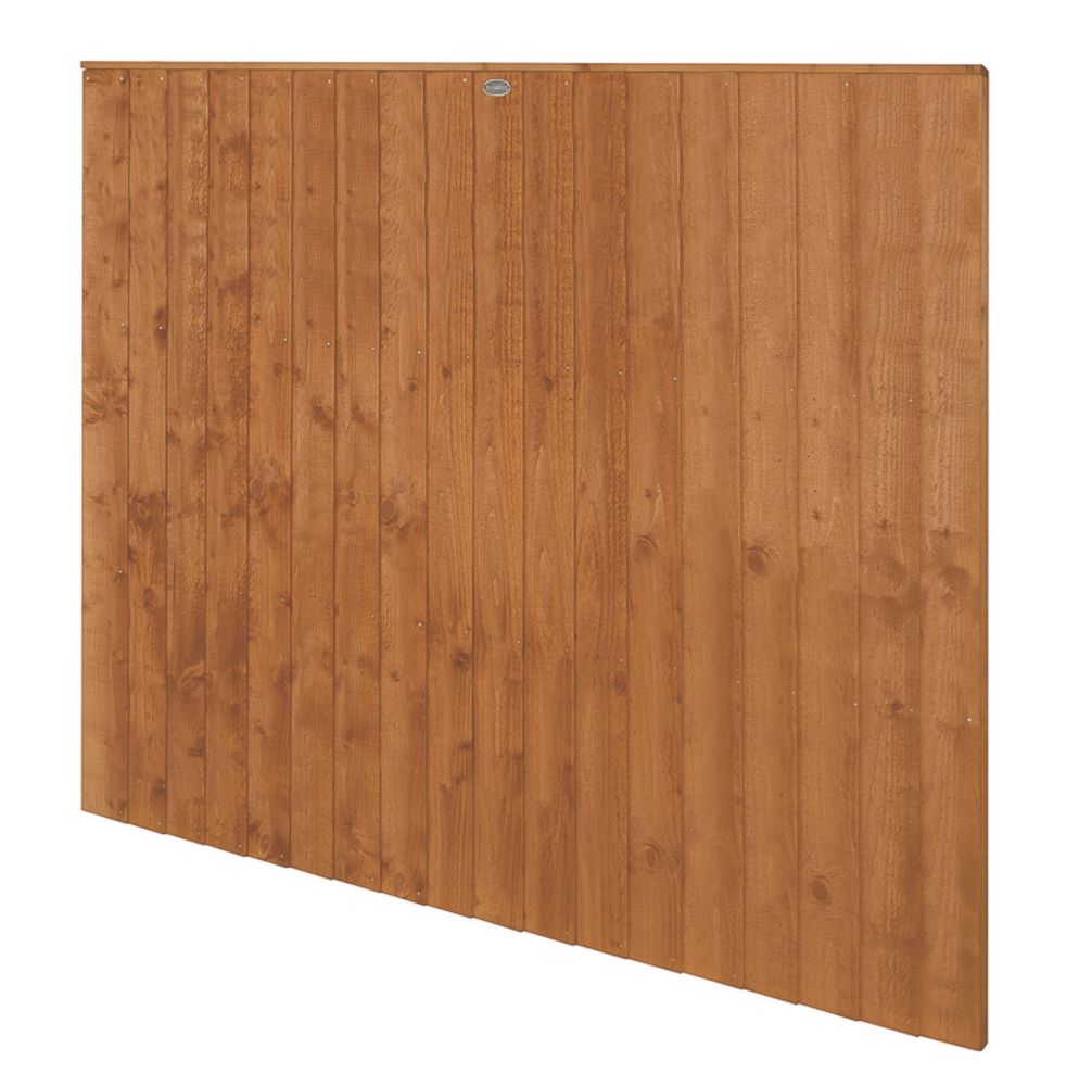 Image of Forest Vertical Board Closeboard Garden Fencing Panel Golden Brown 6' x 5' Pack of 4 