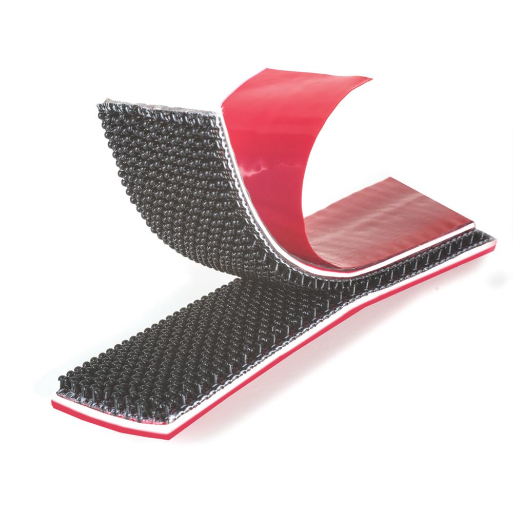 Image of Velcro Brand Alfa-Lok Black Hook to Hook Fastener 750mm x 250mm 4 Pack 