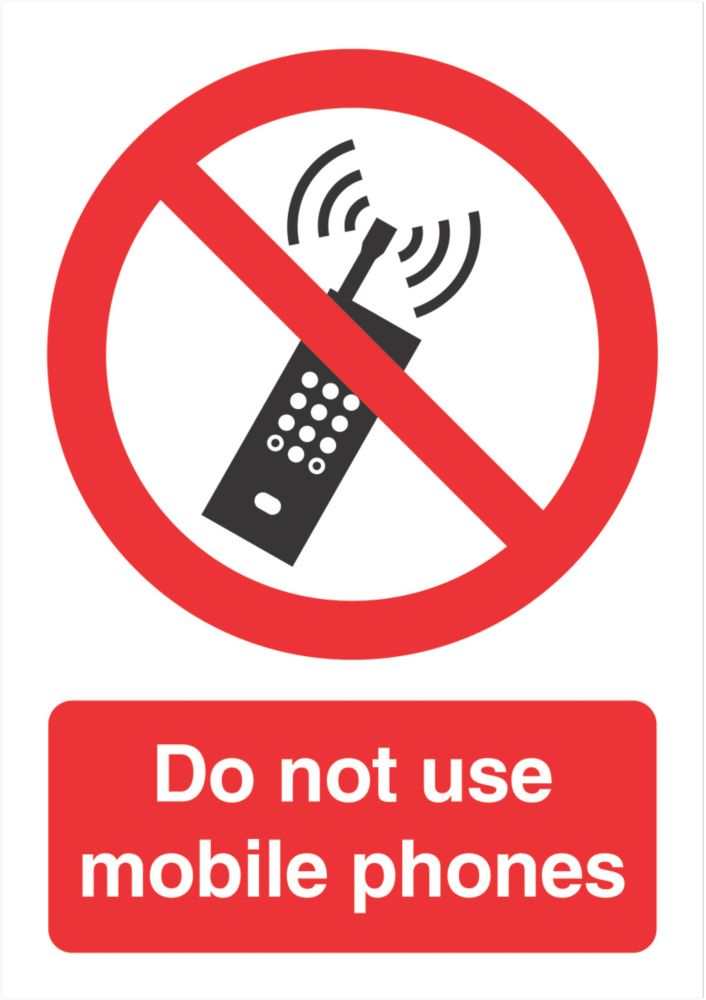 Image of "Do Not Use Mobile Phones" Sign 210mm x 148mm 