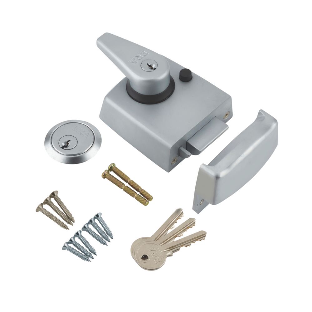 Image of ERA 193-35-1 Double Locking Night Latch Satin Chrome 60mm Backset 