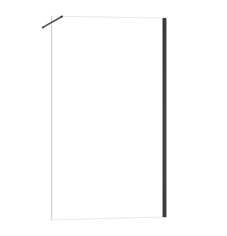 Image of Triton Neo Frameless Showerwall Black 900mm x 2000mm 