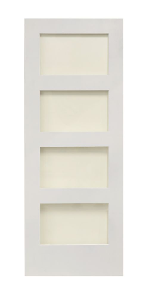 Image of 4-Clear Light Primed White Wooden Ladder Internal Door 2040mm x 826mm 