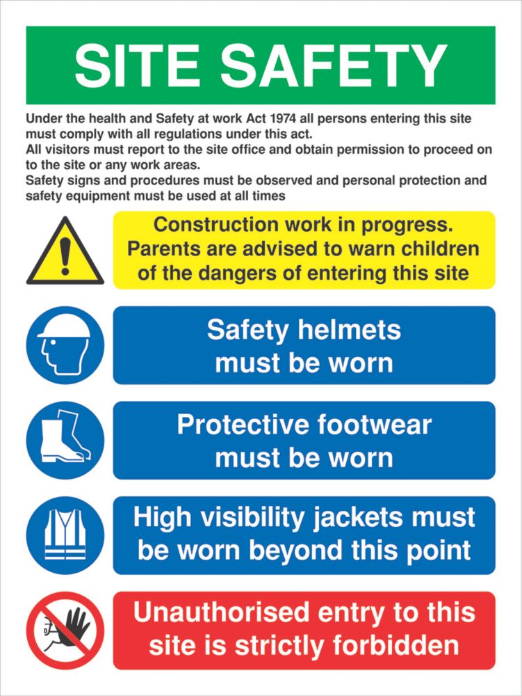 Image of Site Safety Sign 800mm x 600mm 