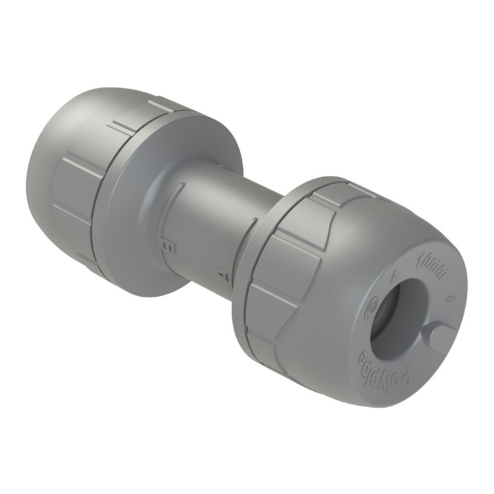 Image of PolyPlumb Plastic Push-Fit Equal Straight Coupler 10mm 