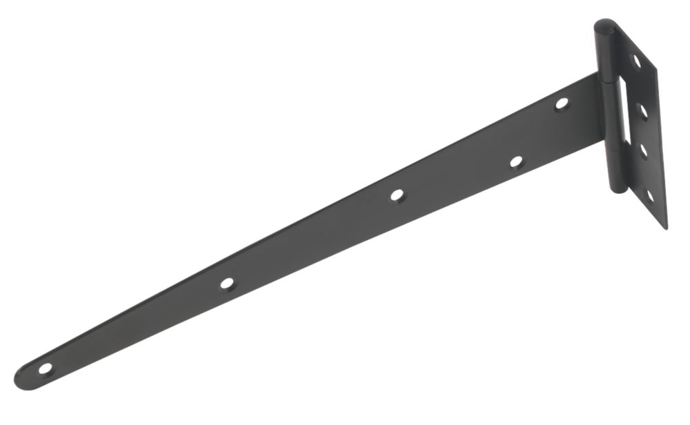 Image of Black Powder-Coated Medium Duty Tee Hinges 305mm 2 Pack 