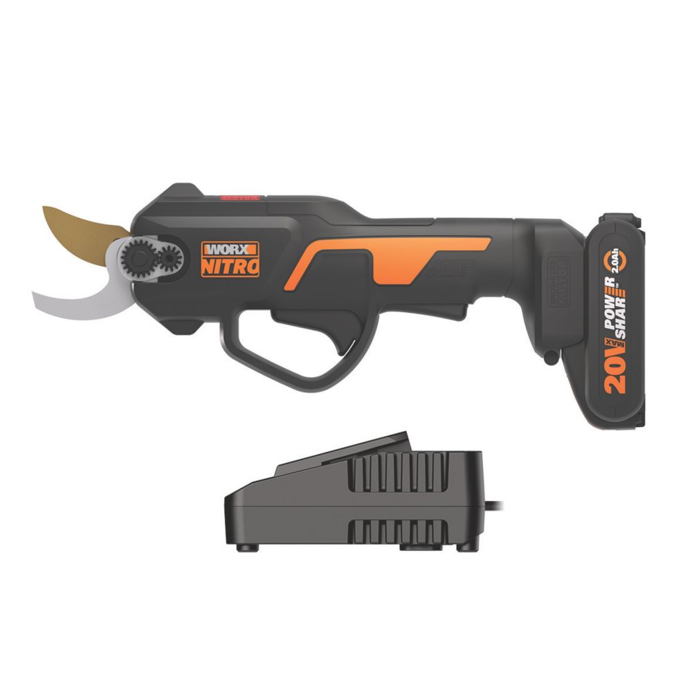 Image of Worx WG330E 20V 1 x 2.0Ah Lithium PowerShare Cordless Bypass Pruner 