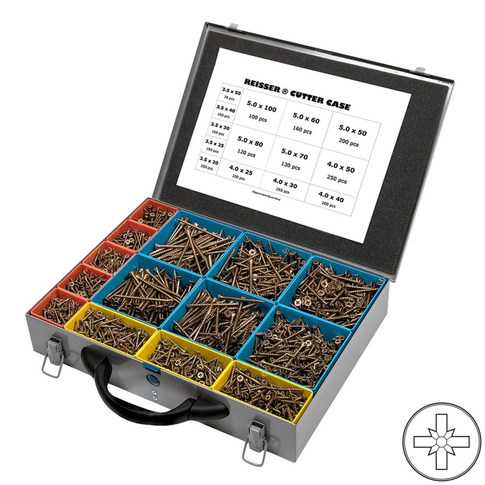 Image of Reisser Cutter PZ Countersunk Screw Trade Case 2480 Pack 