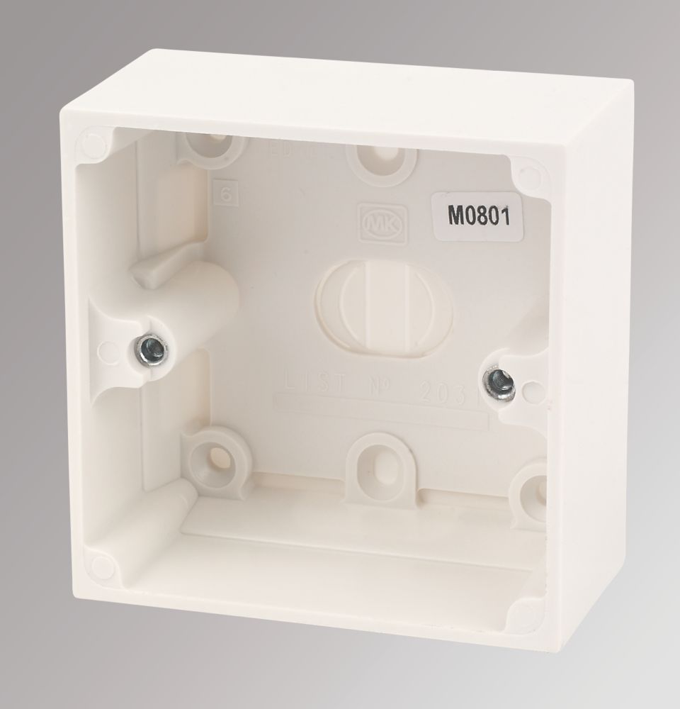 Image of MK Logic 1-Gang Surface Pattress Moulded Box 44mm 