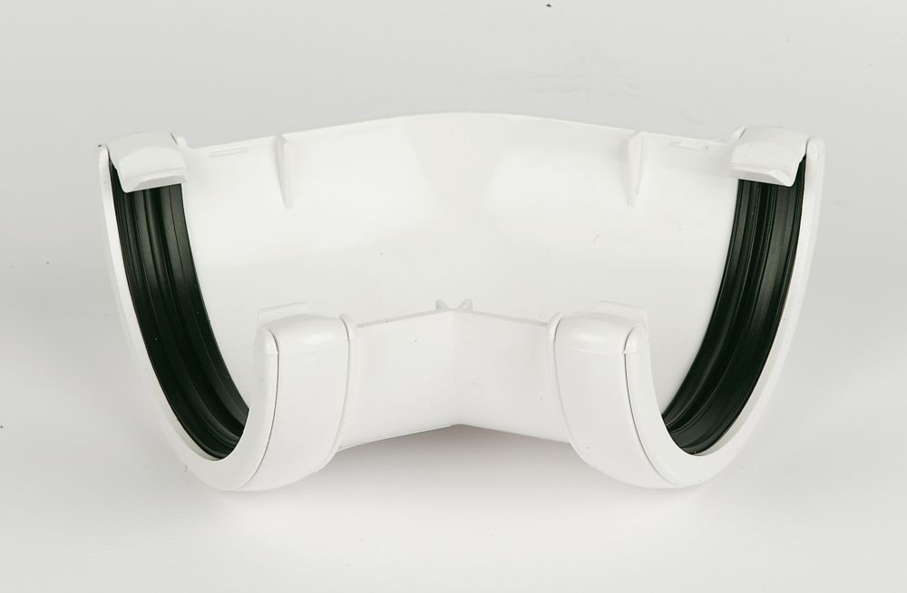 Image of FloPlast 135Â° Half Round Gutter Angle White 112mm 