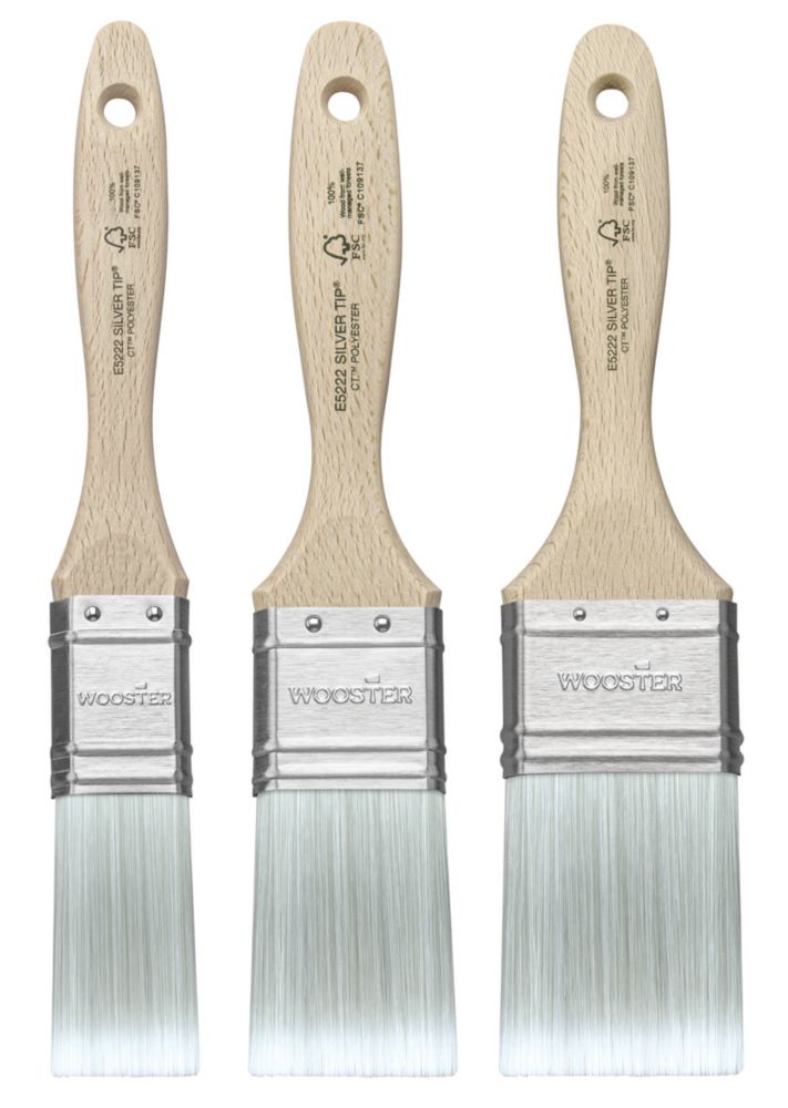 Image of Wooster Silver Tip Paintbrushes 3 Piece Set 