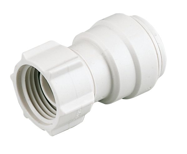 Image of JG Speedfit Plastic Push-Fit Straight Tap Connectors 15mm x 1/2" 2 Pack 
