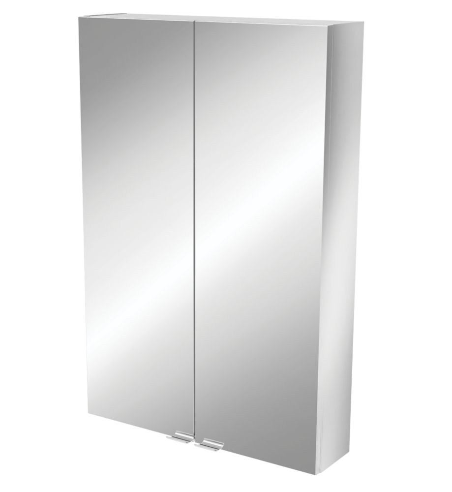 Image of Imandra Bathroom Mirror Cabinet Grey Gloss 600mm x 150mm x 900mm 
