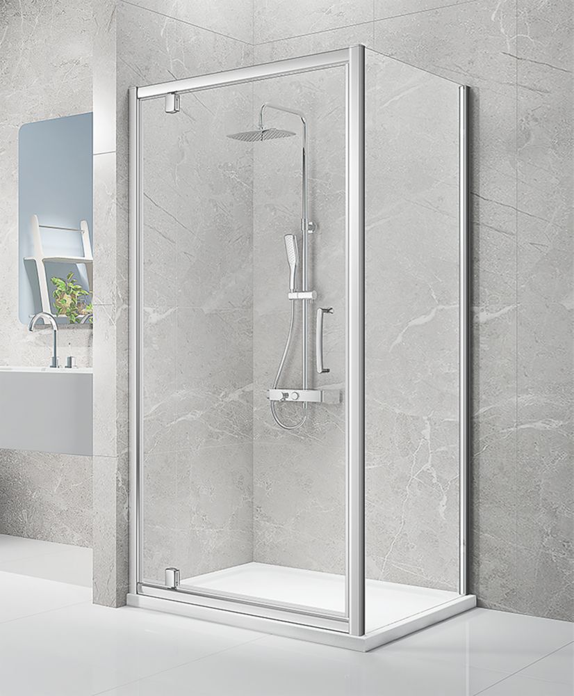 Image of Triton Neo Eight Framed Square Pivot Door Shower Enclosure Reversible Chrome 900mm x 900mm x 1900mm 
