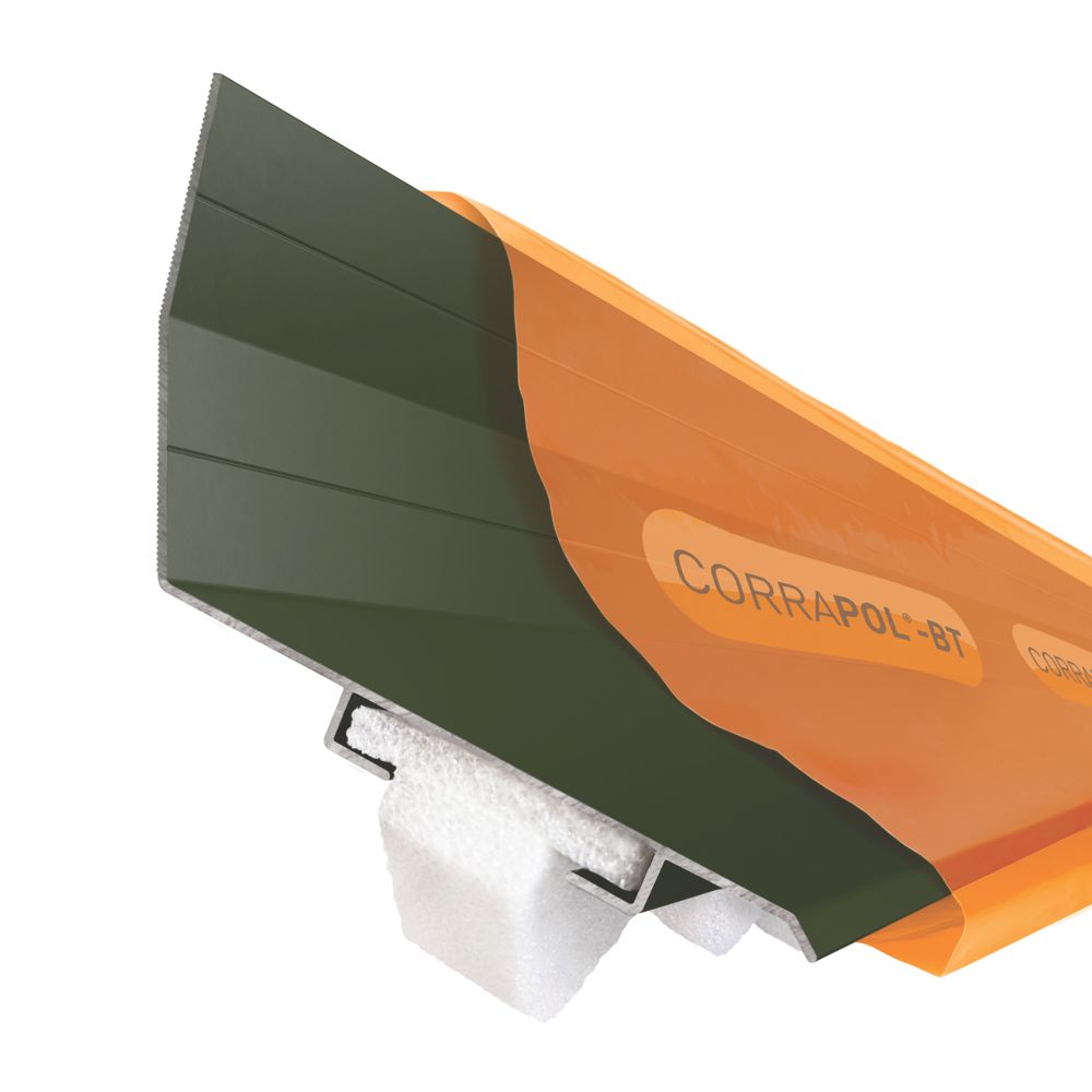 Image of Corrapol-BT Rock n Lock Aluminium Wall Top Flashing Green 165 x 90mm x 2m 