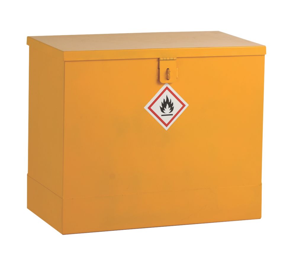 Image of Flammable Liquid Flat Top Storage Bin Yellow 609mm x 330mm x 508mm 