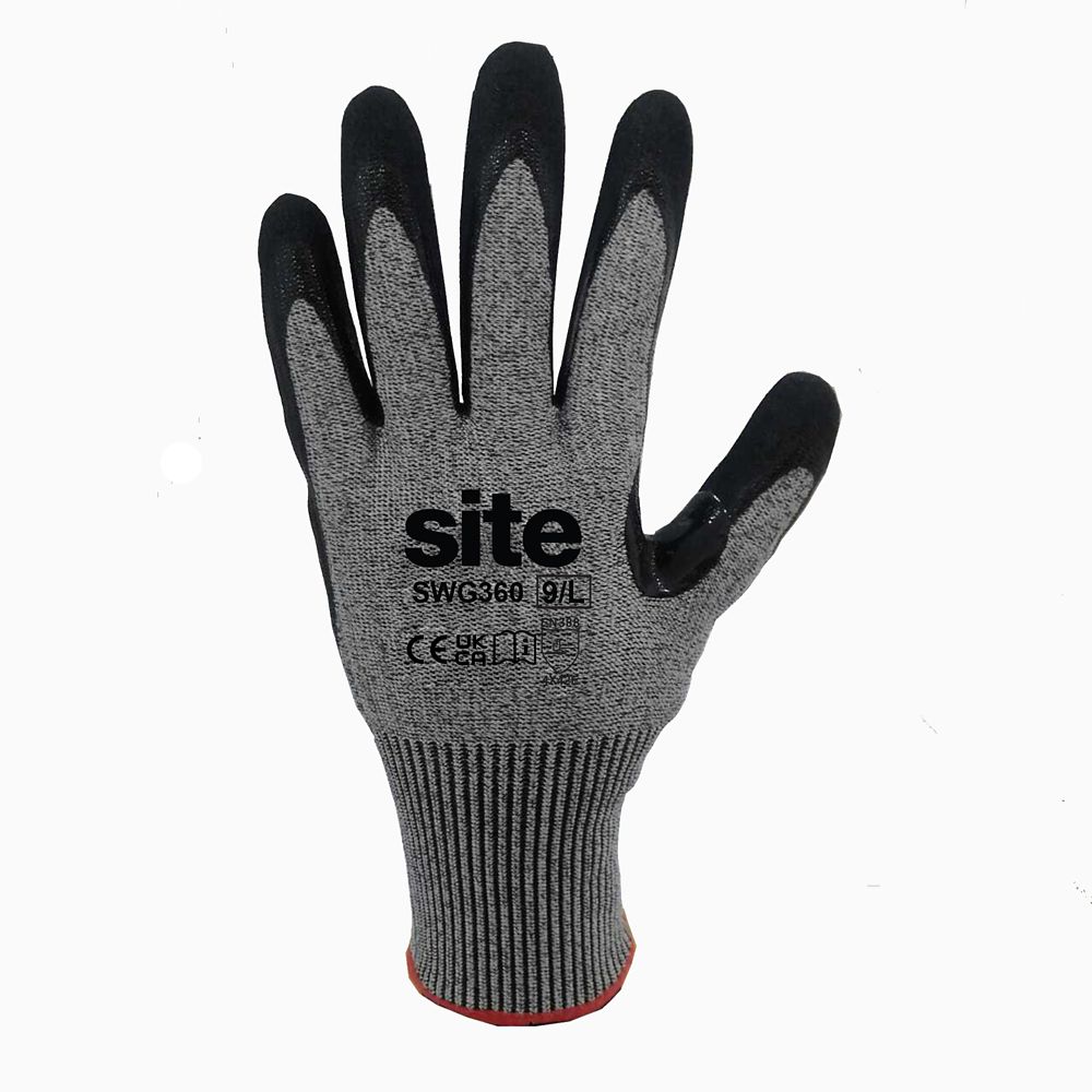 Image of Site SWG360 Cut-Resistant Gloves Black Large 