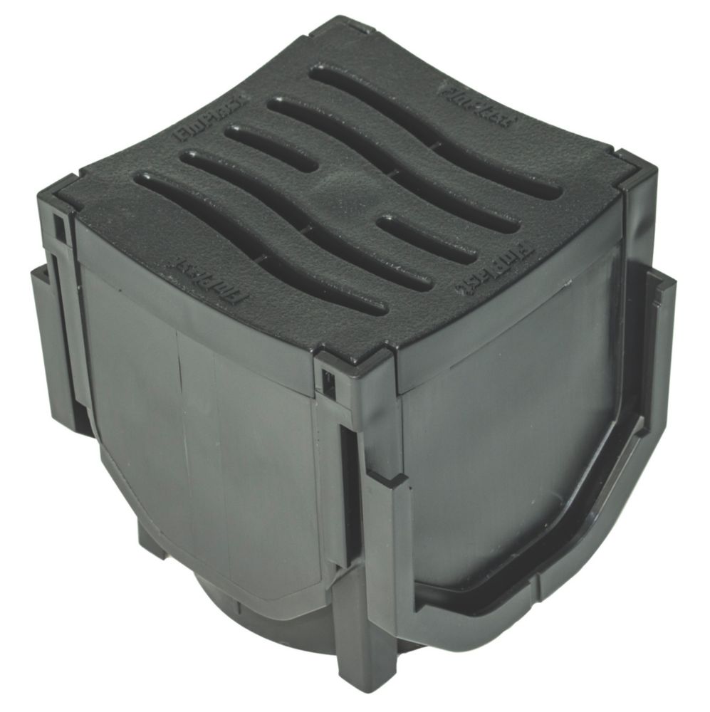 Image of FloPlast FloDrain Corner Unit Black 120mm 
