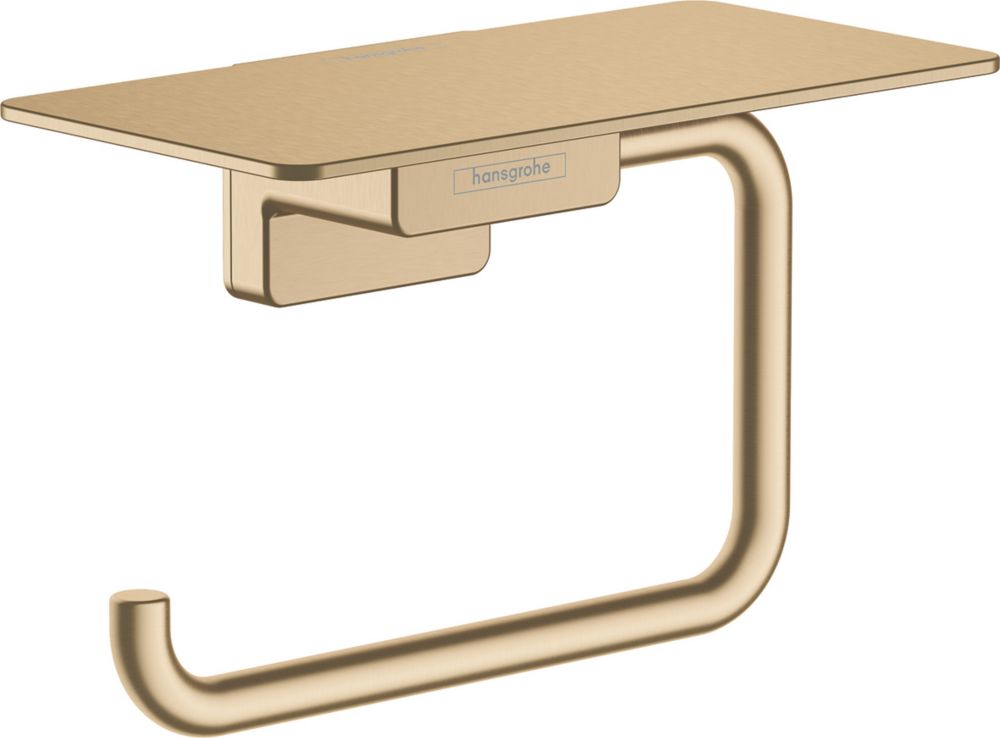 Image of Hansgrohe AddStoris Toilet Roll Holder with Shelf Brushed Bronze 