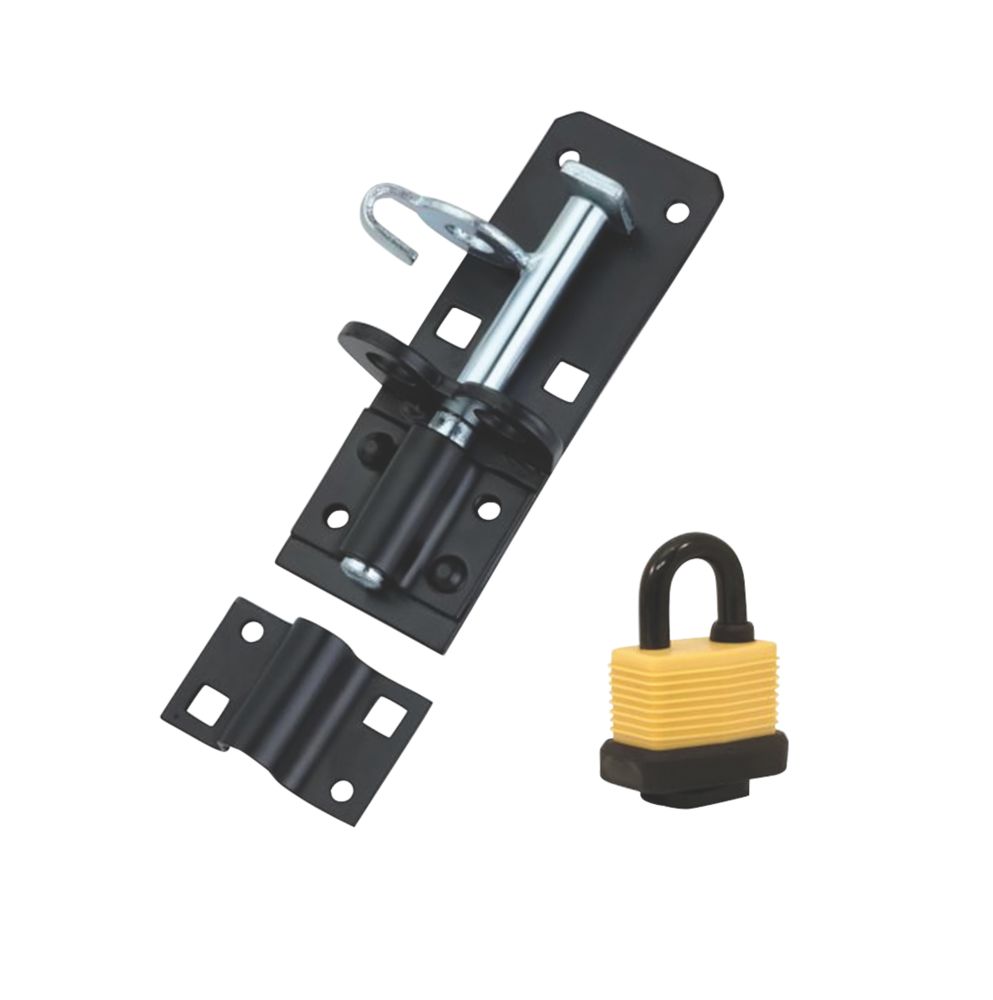 Image of Hardware Solutions Gate Bolt Kit Black 130mm 