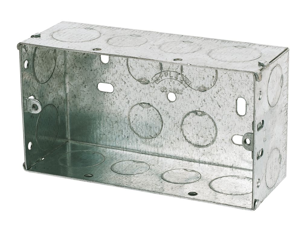 Image of Appleby 2-Gang Galvanised Steel Back Box 47mm 