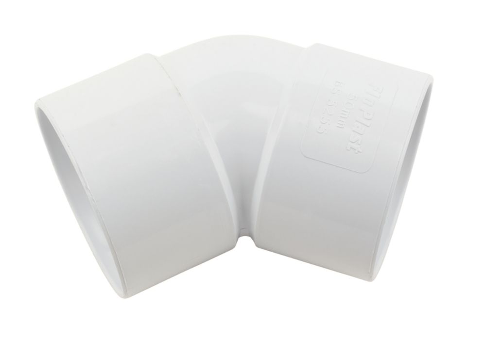 Image of FloPlast Solvent Weld Bend 135Â° White 50mm 