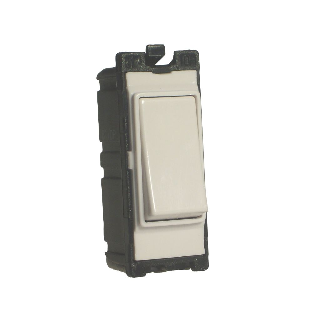 Image of Varilight PowerGrid 10AX 2-Way Grid Light Switch White with Colour-Matched Inserts 
