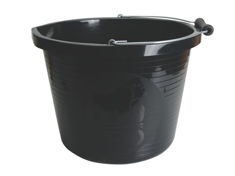 Image of Red Gorilla Polyethylene Bucket Black 15Ltr 