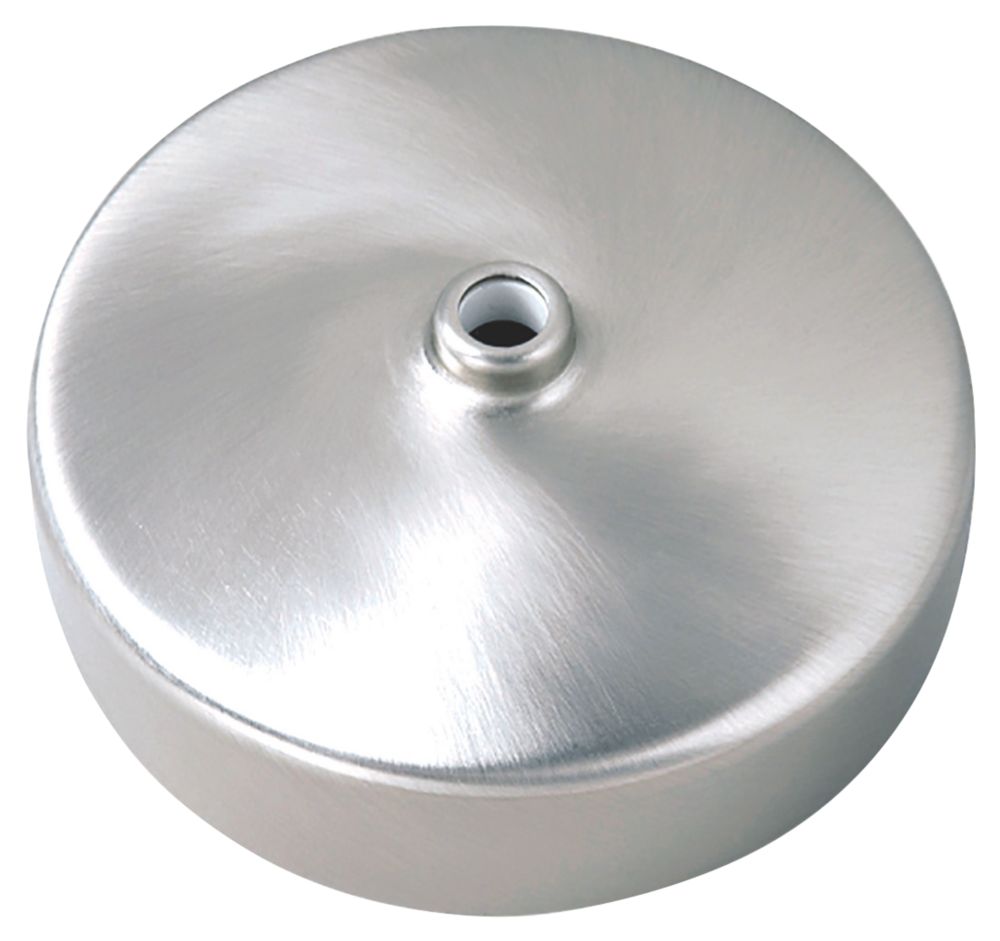 Image of British General Ceiling Rose Light Fitting Brushed Steel 3 1/2" 