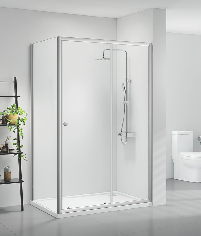 Image of Triton Neo Six Framed Rectangular Sliding Door Shower Enclosure Reversible Chrome 1100mm x 900mm x 1850mm 