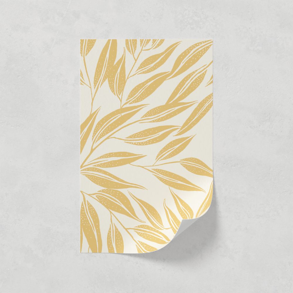 Image of LickPro Yellow Botanical 06 Wallpaper Sample 0.18m x 0.29m 