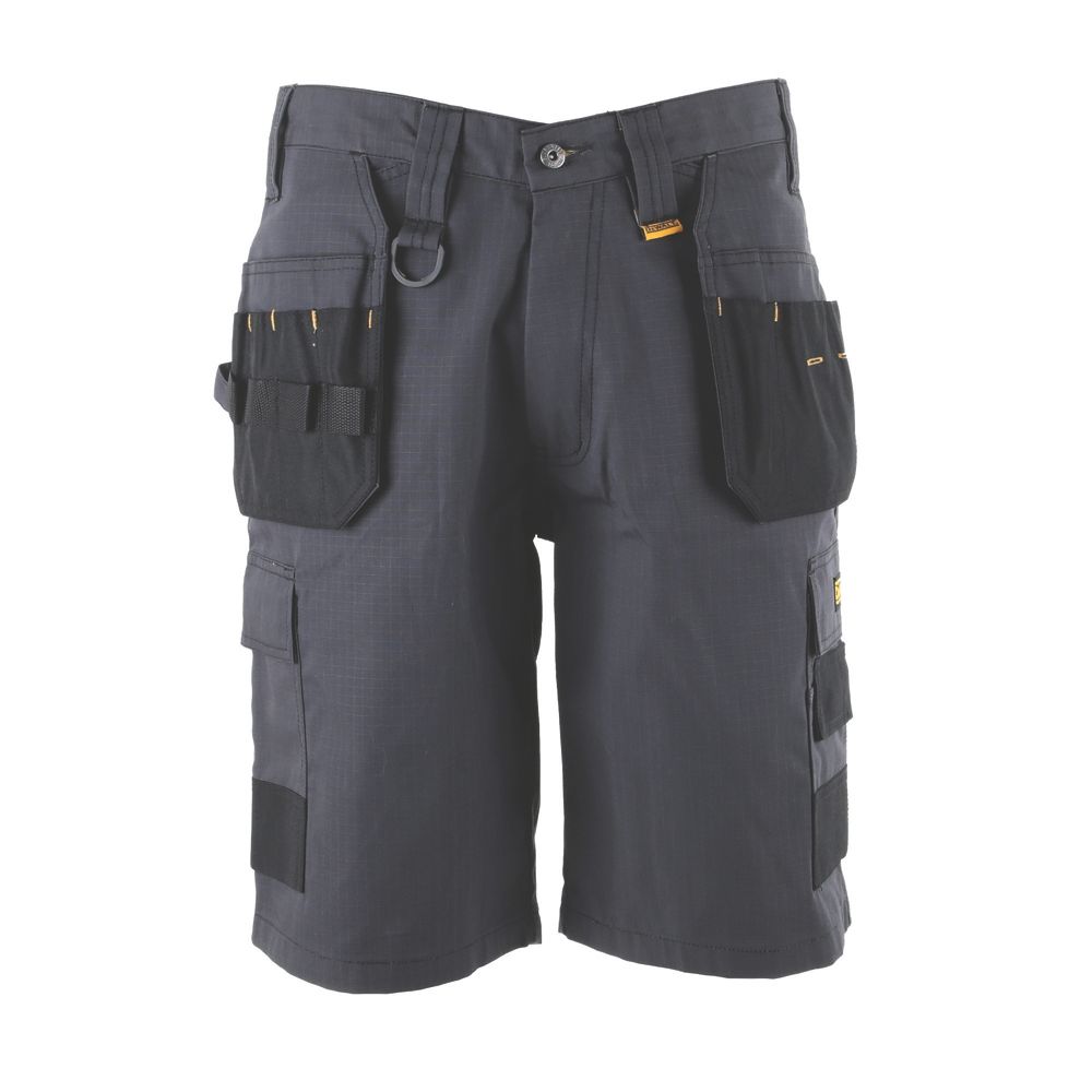 Image of DeWalt Ripstop Multi-Pocket Shorts Grey / Black 40" W 