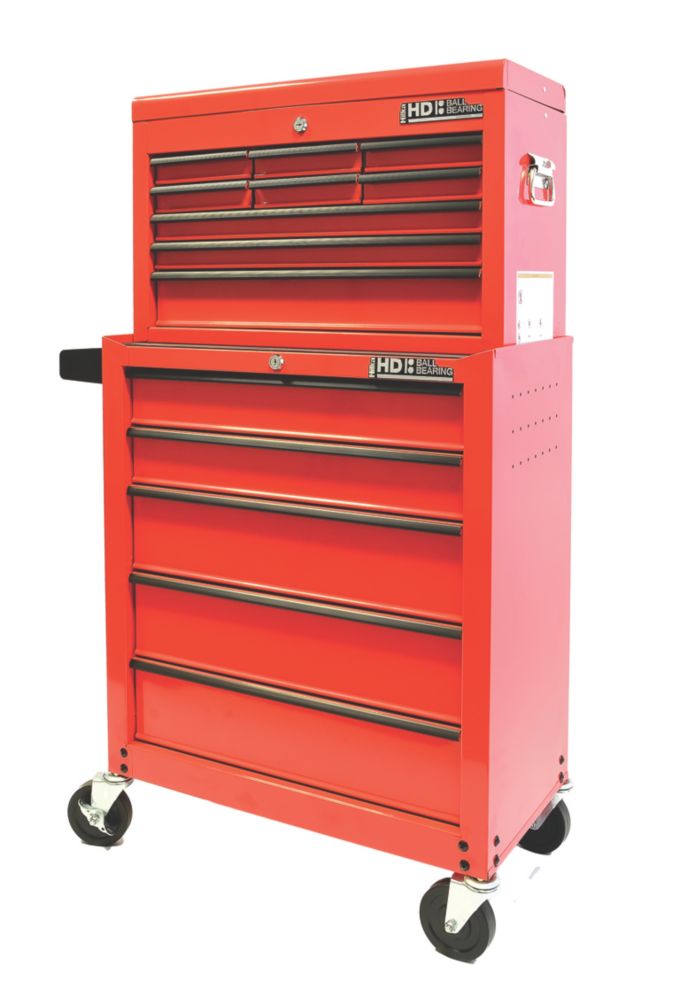 Image of Hilka Pro-Craft 14-Drawer Combination Set with Ball Bearing Drawer Slides 