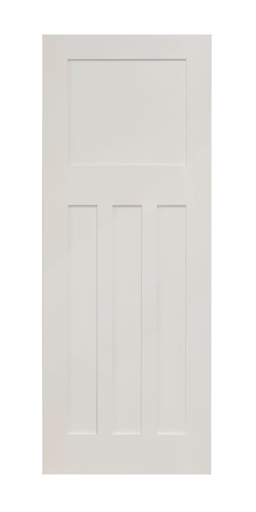 Image of Primed White Wooden 4-Panel Shaker Internal Edwardian-Style Door 1981mm x 762mm 