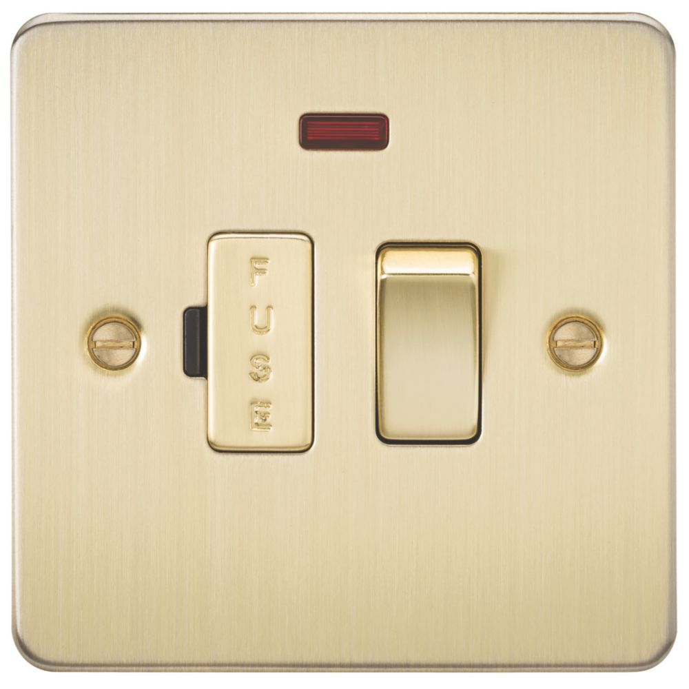 Image of Knightsbridge 13A Switched Fused Spur with LED Brushed Brass 