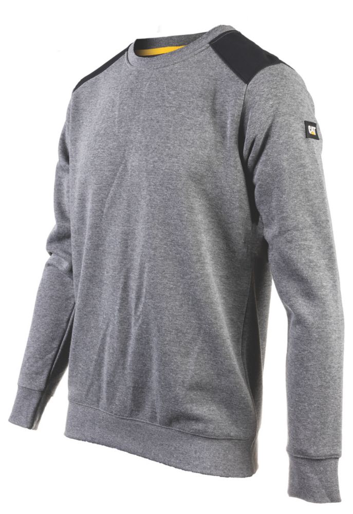 Image of CAT Essentials Crewneck Sweatshirt Dark Heather Grey Small 36-38" Chest 