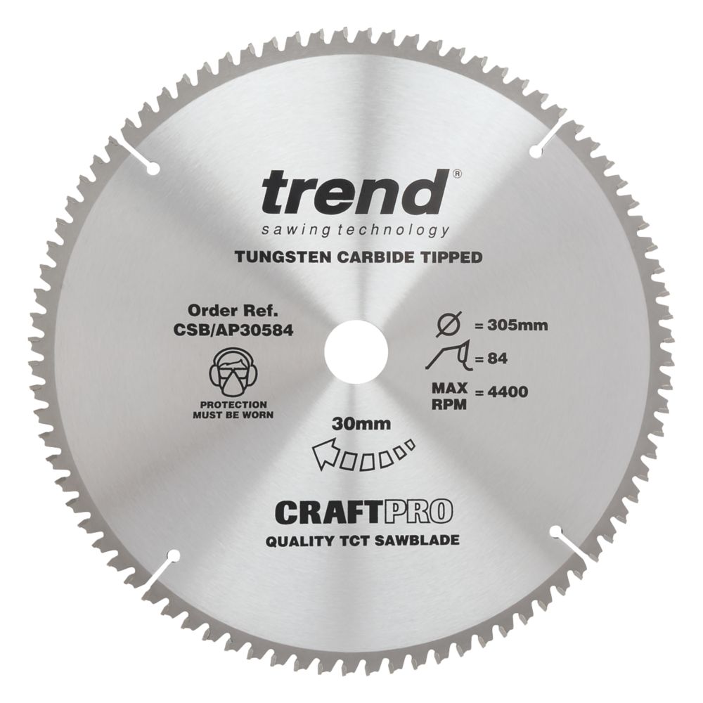 Image of Trend CraftPro CSB/AP30584 Aluminium/Plastic Circular Saw Blade 305mm x 30mm 84T 