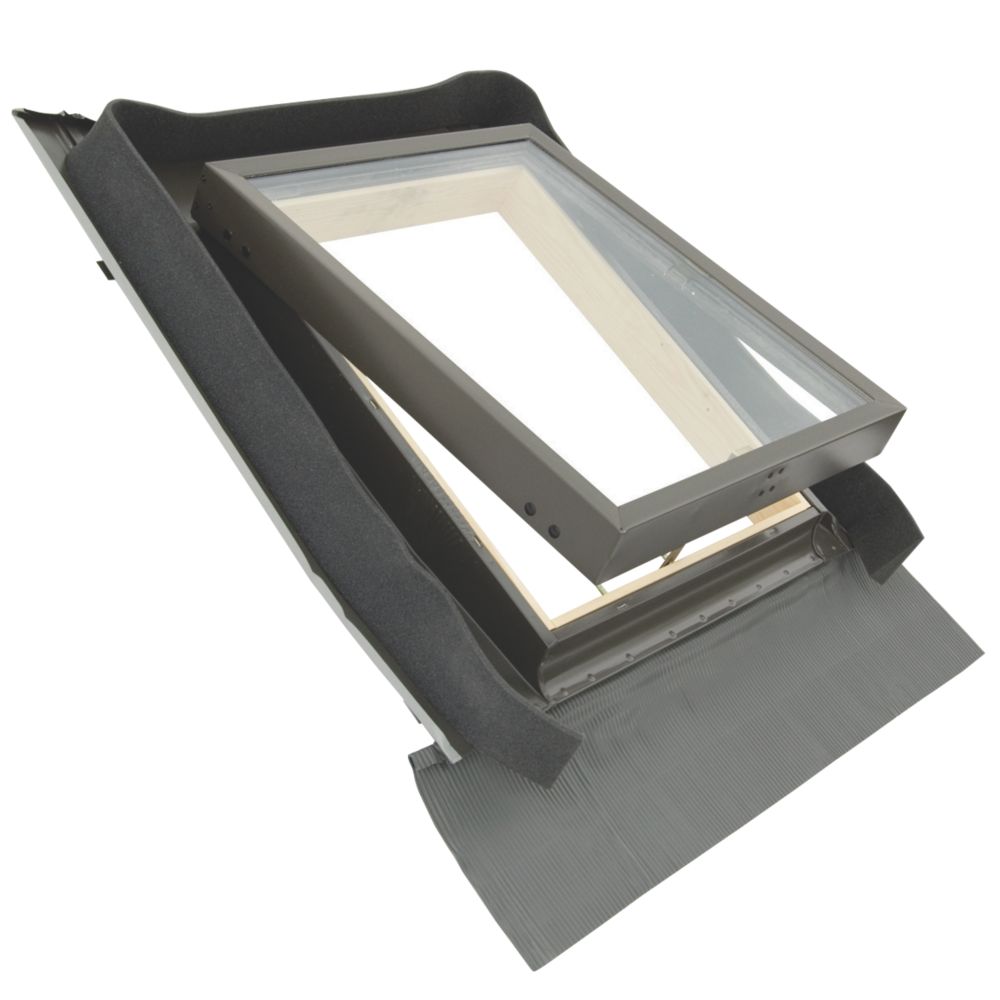 Image of Tyrem Manual Top-Hung Lacquered Natural Pine Skylight Clear 440 x 550mm 