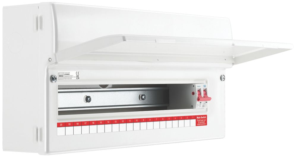Image of British General Fortress 22-Module 20-Way Part-Populated Main Switch Consumer Unit 
