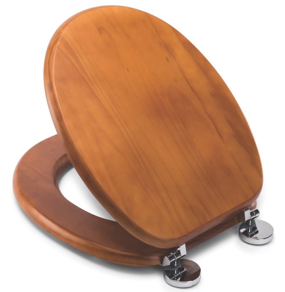 Image of Croydex Davos Standard Closing Toilet Seat Pine Antique 