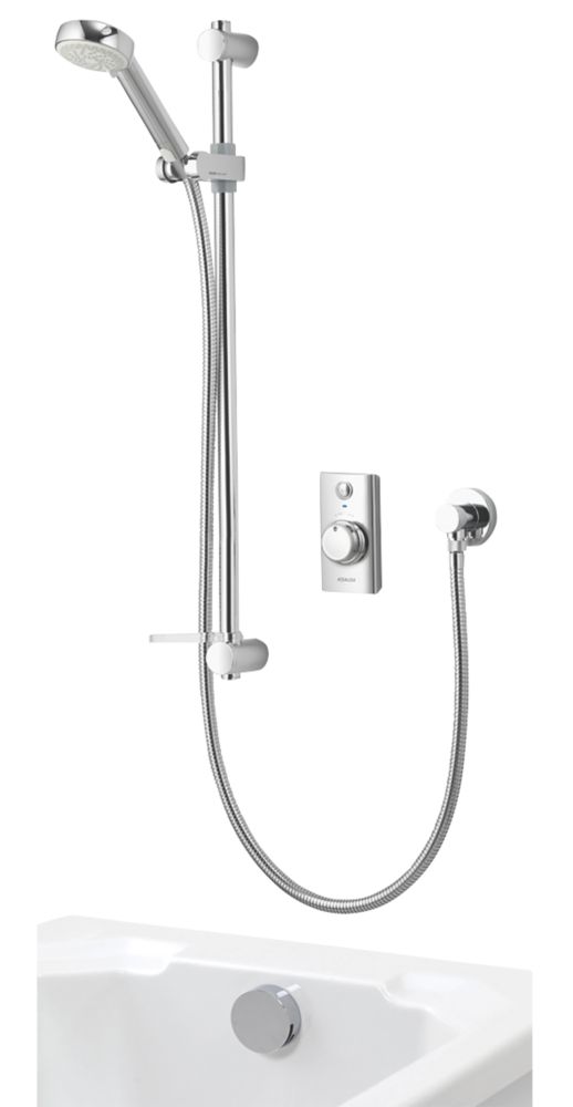 Image of Aqualisa Visage Smart HP/Combi Rear-Fed Chrome Thermostatic Smart Shower with Bath Overflow Filler 