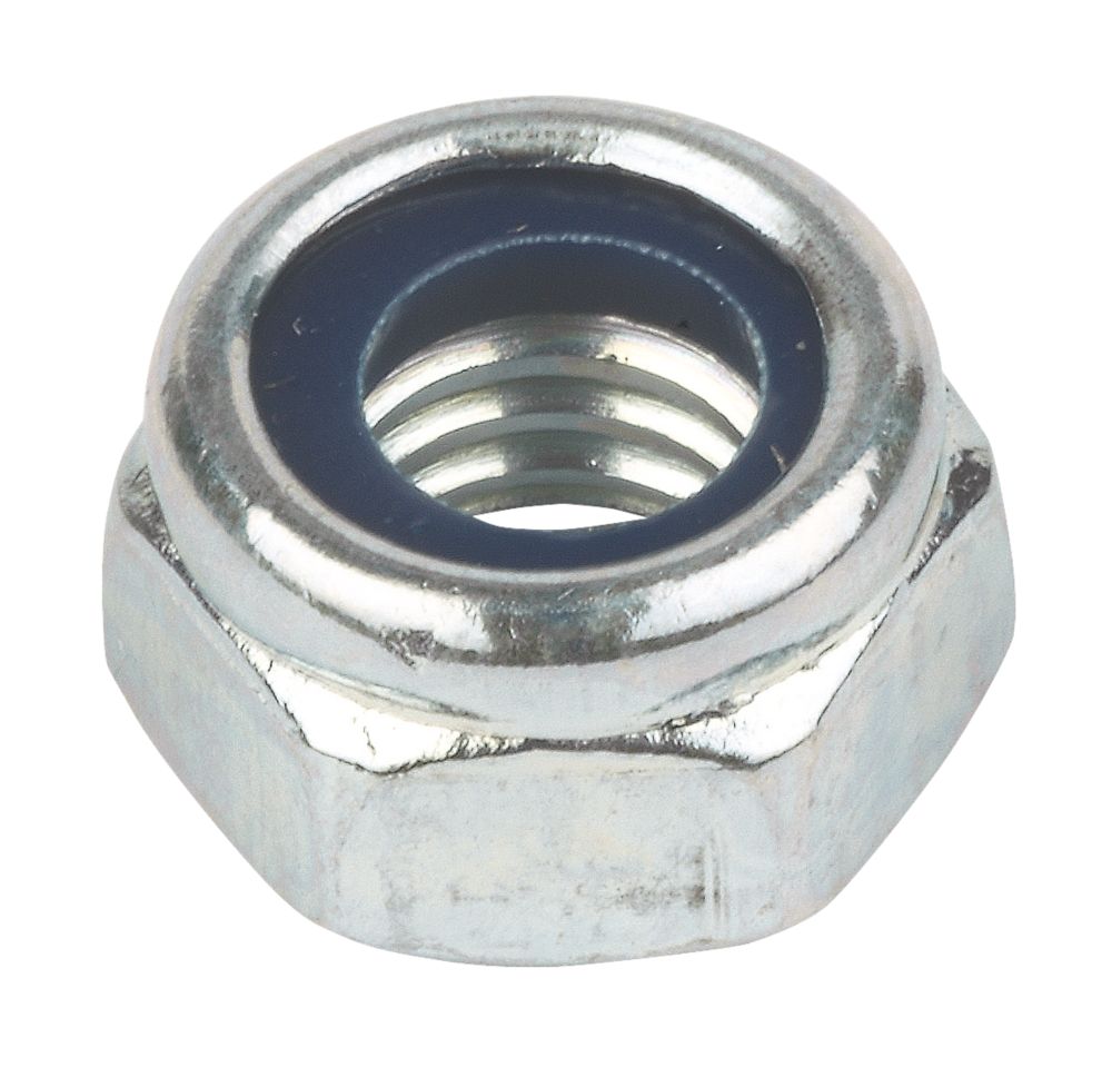 Image of Easyfix BZP Steel Nylon Lock Nuts M6 100 Pack 