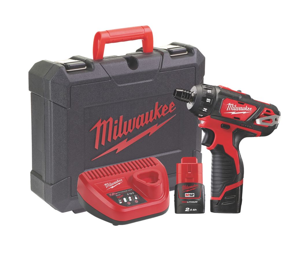 Image of Milwaukee M12 BD-202C 12V 2 x 2.0Ah Li-Ion RedLithium Cordless Sub-Compact Screwdriver 